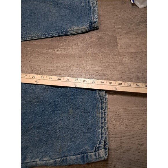 Carhartt Jeans Mens 42x32 Medium Blue Denim Relaxed Fit Liner 100% Cotton - Picture 9 of 11
